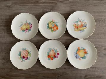 Vintage Schalen met Fruitmotief - 6 stuks beschikbaar voor biedingen