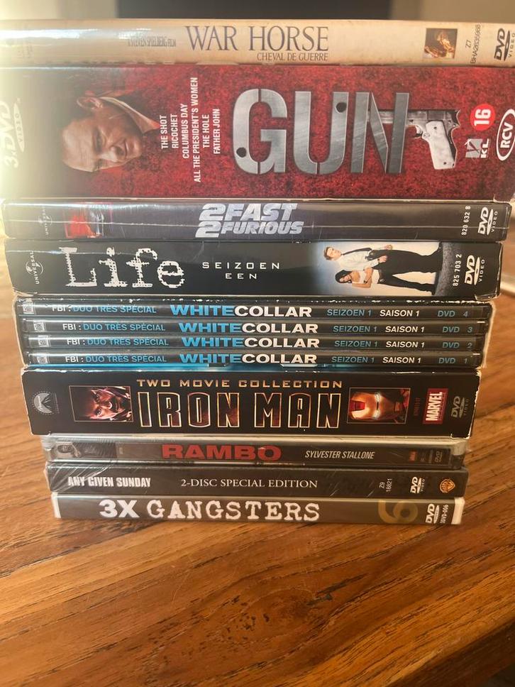 Actie DVD Collectie - War Horse, Iron Man, Rambo, Cd's en Dvd's, Dvd's | Overige Dvd's, Gebruikt, Boxset, Vanaf 16 jaar, Ophalen of Verzenden