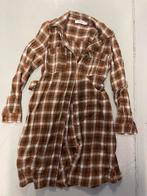 Jurk (robe manteau) ruitjes Medium, Kleding | Dames, Maat 38/40 (M), Bruin, Ophalen of Verzenden, Zo goed als nieuw