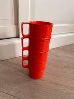 Mepal Retro Mokken Rood/Oranje - 4 stuks, Caravans en Kamperen, Ophalen of Verzenden, Gebruikt