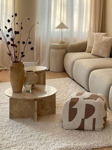 Ronde salontafel Marisa uit travertijn Westwing Collection beschikbaar voor biedingen