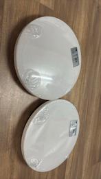 2 witte plafondlampen met subtiele zilveren glimmetjes, Ophalen of Verzenden, Nieuw, Kunststof