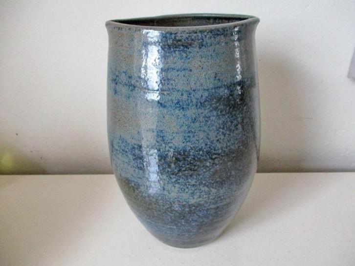 Grote Klaas Fenne de Leeuwe vaas blauw bruin stroomglazuur, Antiek en Kunst, Antiek | Keramiek en Aardewerk, Ophalen of Verzenden