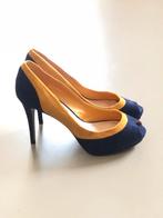 Charles & Keith deep blue/mustard peep toe pumps 38, Pumps, Blauw, Charles & Keith, Ophalen of Verzenden