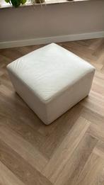 Mooie wit (echt) leren hocker / poef van W. Schillig, Huis en Inrichting, Ophalen, Gebruikt, Leer, 50 tot 75 cm
