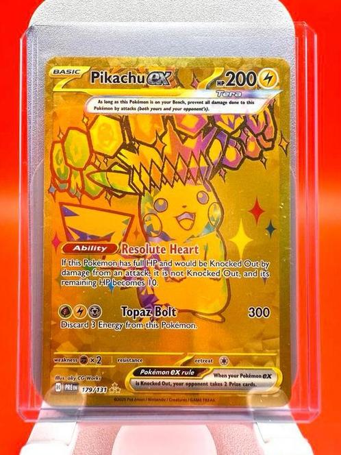 Pikachu ex Engels Secret Rare Gold – 179/131, Hobby en Vrije tijd, Verzamelkaartspellen | Pokémon, Zo goed als nieuw, Losse kaart