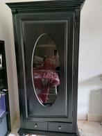 Zwarte Kast met Glazen Deur, Antiek en Kunst, Antiek | Meubels | Kasten, Ophalen