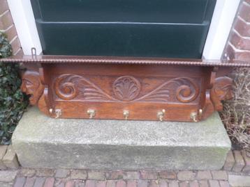 Antieke eiken KAPSTOK 102 cm WANDKAPSTOK eiken gaper beschikbaar voor biedingen