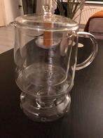 Glazen dubbelwandige theepot + glazen warmhoudplaatje, Ophalen, Glas of Glazen, Overige stijlen, Glas