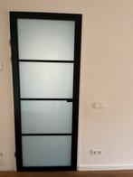 Zwarte binnendeur Lundia Nisa zwart met glas (211,5 x 83 cm), 80 tot 100 cm, Glas, Zo goed als nieuw, Ophalen