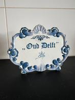 Vintage “Oud Delft” Delfts Blauw decoratief bordje, Ophalen of Verzenden