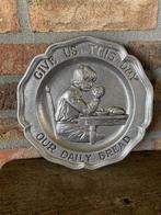 Vintage tinnen bord met tekst., Antiek en Kunst, Antiek | Wandborden en Tegels, Ophalen of Verzenden