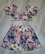 Bohemia gebloemde two piece set croptop + rokje maat L, Kleding | Dames, Ophalen of Verzenden, Zo goed als nieuw