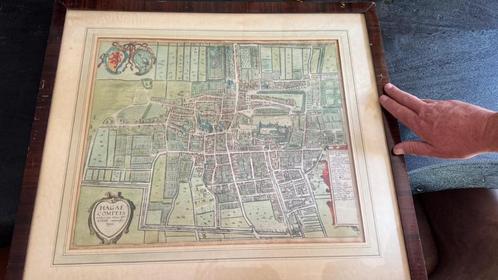 Antieke kaart s' Gravenhage, Antiek en Kunst, Kunst | Etsen en Gravures, Ophalen of Verzenden
