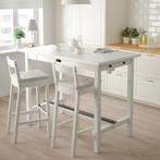 IKEA Nordviken bartafel + 2 barkrukken (wit), Ophalen, Zo goed als nieuw, Inclusief barstoelen