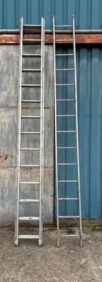 Aluminium steekladders. 3 x 14 treden. Ladders, Doe-het-zelf en Verbouw, Ladders en Trappen, Ophalen, Gebruikt, Ladder, 4 meter of meer