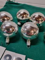 kerstballen zilver glas 6 stuks [a802] ,, Diversen, Kerst, Ophalen of Verzenden