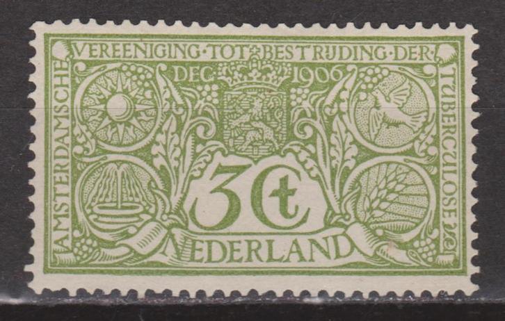 NVPH 85 Postfris Tuberculose 1906 ; OUD NEDERLAND p/stuk, Postzegels en Munten, Postzegels | Nederland, Postfris, T/m 1940, Verzenden