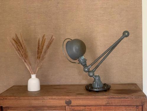 Jieldé | Blauw Grijs | Tafellamp | Vintage | Oud | 2-armig, Huis en Inrichting, Lampen | Tafellampen, Gebruikt, Minder dan 50 cm