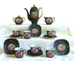 Vintage brocante mokka servies vierkant jaren 50 / 60, Ophalen of Verzenden
