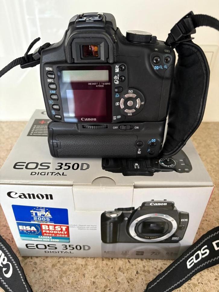 EOS 350 DIGITAL AF SLR-camera incl. battery grip, Audio, Tv en Foto, Fotocamera's Digitaal, Zo goed als nieuw, Spiegelreflex, Canon