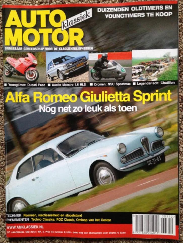 AM Klassiek: Alfa Romeo Giulietta Sprint 1300, Ducati Paso, Boeken, Auto's | Folders en Tijdschriften, Zo goed als nieuw, Algemeen