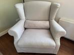 2 Stoffen “oor” fauteuils en hocker, Ophalen, Minder dan 50 cm, 75 tot 100 cm, Zo goed als nieuw