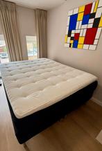 Boxspring Ikea 160x200 inclusief topper, Huis en Inrichting, Ophalen, Gebruikt, Zwart, Tweepersoons