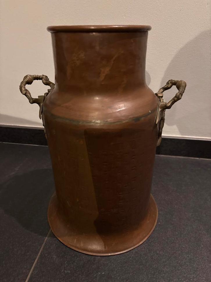 Antieke Koperen Melkbus met Bronzen Details hoog 40 cm, Antiek en Kunst, Antiek | Koper en Brons, Koper, Ophalen of Verzenden