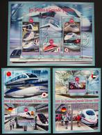 - 416 - 3 Blokken met TGV Treinen., Verzenden, Gestempeld, Treinen