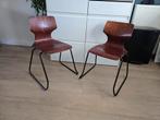 Vintage Retro Eetkamerstoelen, Ophalen, Gebruikt, Twee, Bruin