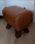 Kruk voetenbank leer bokje bok 38 cm hoog, Minder dan 50 cm, Ophalen of Verzenden, Zo goed als nieuw, Rechthoekig