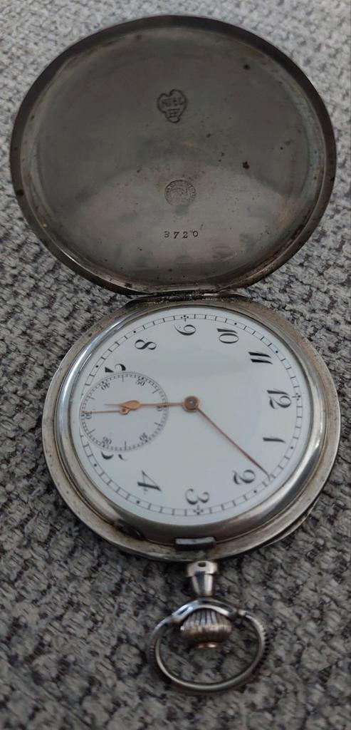 Antiek zilveren zakhorloge, Niel HF, Sieraden, Tassen en Uiterlijk, Horloges | Antiek, Zakhorloge, Overige merken, Zilver, 1900 tot 1930