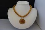 JASPIS ketting/oorhanger-set, Verzenden, Geel, Nieuw, Met edelsteen