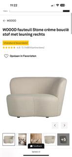 Woood hoekbank stone crème bouclé fauteuil, Huis en Inrichting, Banken | Complete zithoeken, Ophalen, Gebruikt