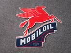 MOBILOIL EMAILLE RECLAMEBORD, Verzamelen, Ophalen, Zo goed als nieuw, Reclamebord