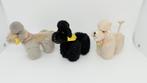 Oud Steiff, wolletjes. 3 poedels in verschillende kleuren., Verzenden