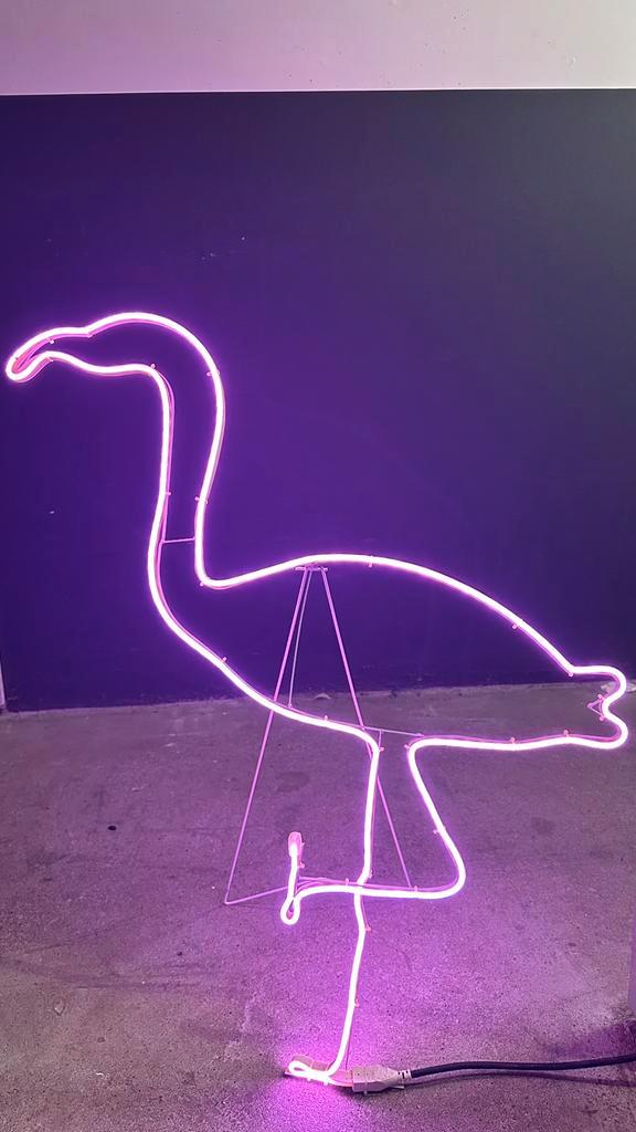 Neon flamingo, Huis en Inrichting, Lampen | Overige, Zo goed als nieuw, Ophalen