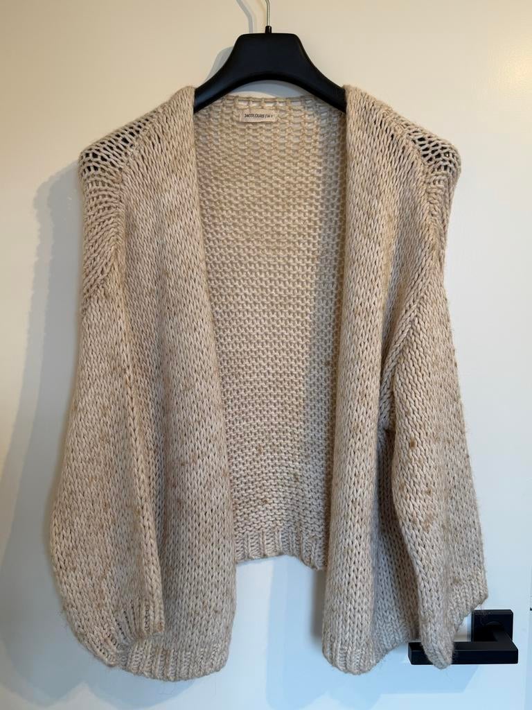 24Colours - beige gebreid vest | maat S, Kleding | Dames, Ophalen of Verzenden, Gedragen, Maat 36 (S), Beige