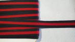 Band zwart/donkerrood van 2,5 cm. breed, Hobby en Vrije tijd, Naaien en Fournituren, Ophalen of Verzenden, Nieuw, Lint, Band of Elastiek