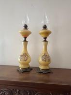 2 antieken olielampen, Antiek en Kunst, Ophalen