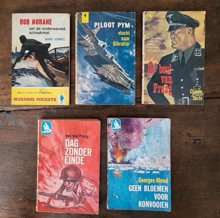 5 pockets Bob Morane, piloot Pym, Josto en 2x Witte Raven, Boeken, Avontuur en Actie, Zo goed als nieuw, Ophalen of Verzenden