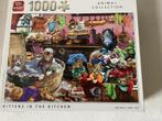 King Puzzel: Kittens in the Kitchen - 1000 stukjes, Ophalen of Verzenden, 500 t/m 1500 stukjes, Zo goed als nieuw, Legpuzzel