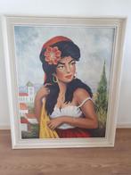 Vintage / Retro schilderij zigeunerin, Huis en Inrichting, Woonaccessoires | Schilderijen, Tekeningen en Foto's, Ophalen, Schilderij