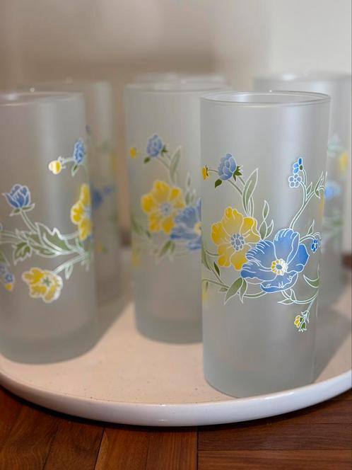 Vintage set van glazen Ocean Glass Thailand, longdrink, Verzamelen, Glas en Borrelglaasjes, Zo goed als nieuw, Frisdrankglas, Ophalen of Verzenden