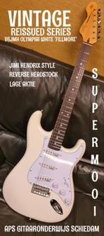 NIEUWE VINTAGE STRATOCASTER V6JMH OLYMPIA WHITE 'FILLMORE', Ophalen of Verzenden, Nieuw, Solid body, Fender