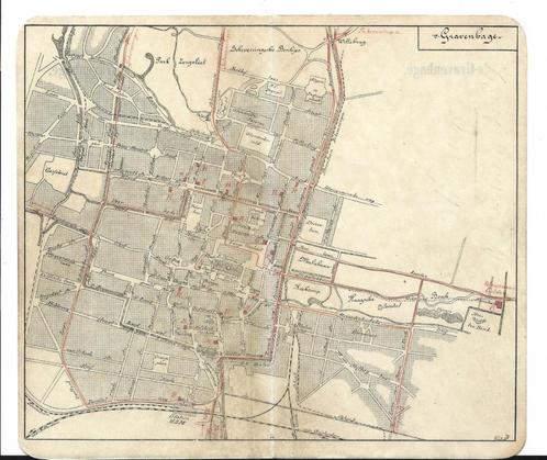 1906 - Den Haag stadsplan, Boeken, Atlassen en Landkaarten, Landkaart, Nederland, 1800 tot 2000, Ophalen of Verzenden