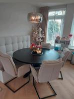 Prachtige zwarte ronde eettafel van het merk Lamulux, Ophalen, Rond, Zo goed als nieuw, 100 tot 150 cm