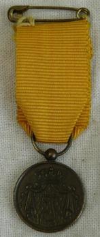 Medaille Miniatuur Eerlijke en Trouwe Dienst Brons met Lint., Nederland, Overige soorten, Ophalen of Verzenden, Lintje, Medaille of Wings