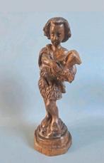 Mooi handgesneden houten beeldje jongen met schaap
23,5 x 8, Antiek en Kunst, Antiek | Koper en Brons, Ophalen of Verzenden